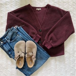 Madewell Resourced Fleece Cropped Cardigan